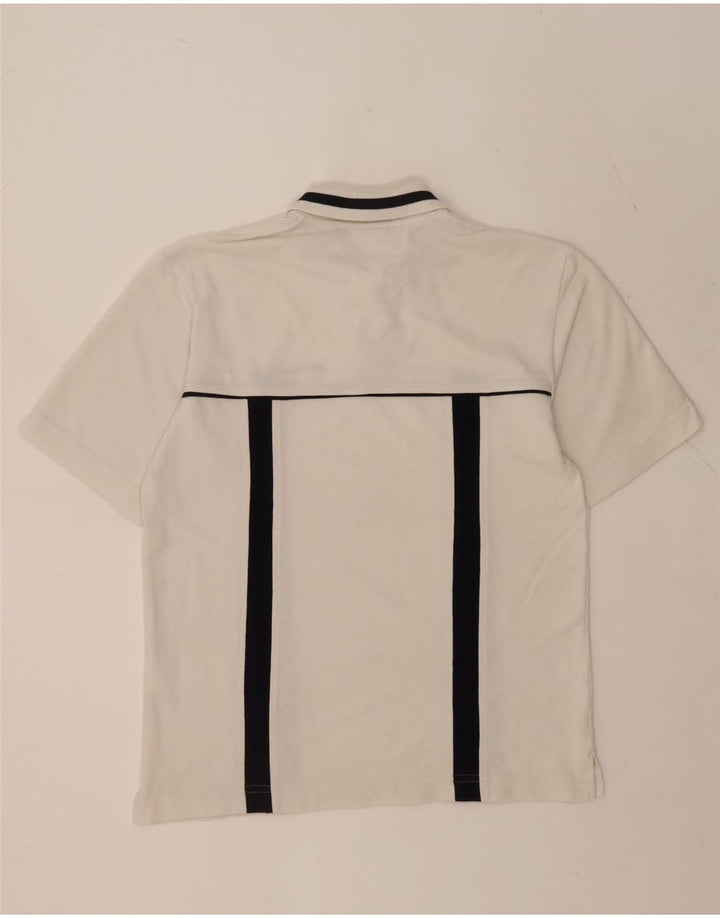 Sergio Tacchini Herren-Poloshirt, klein, weiße Colourblock-Baumwolle