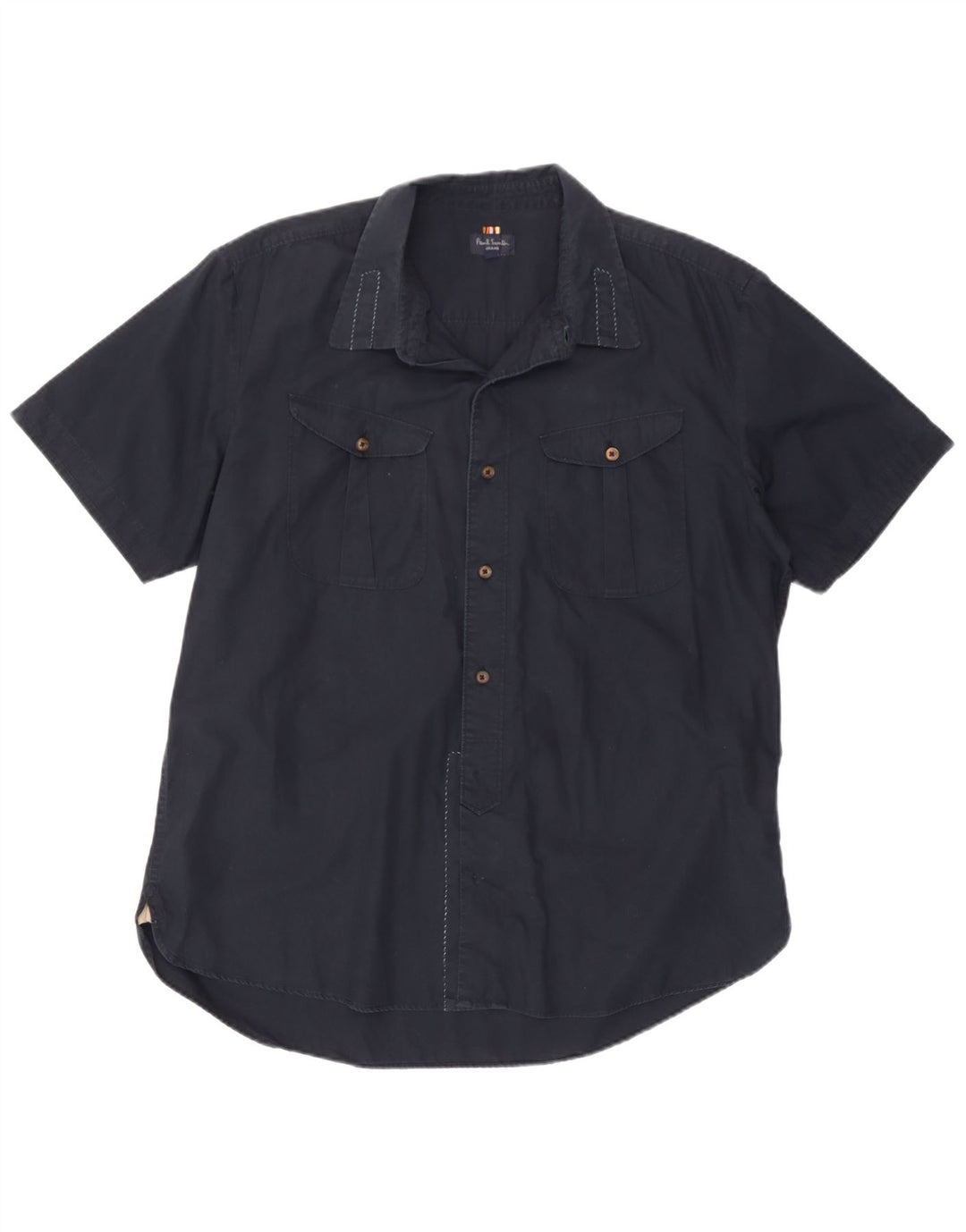 Paul Smith Herren Kurzarmhemd 2XL Marineblau Baumwolle