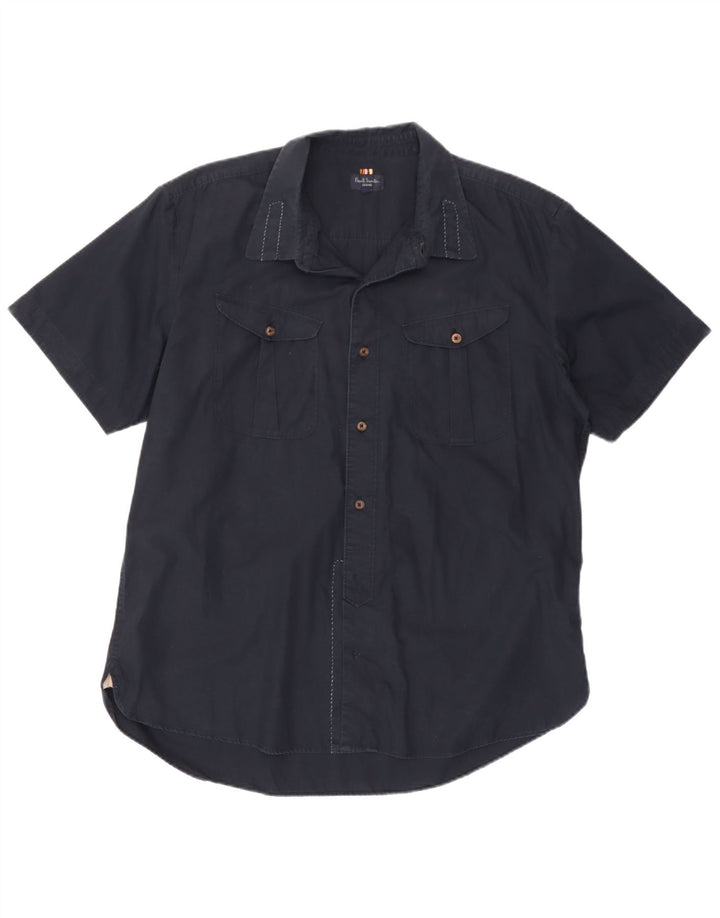 Paul Smith Herren Kurzarmhemd 2XL Marineblau Baumwolle