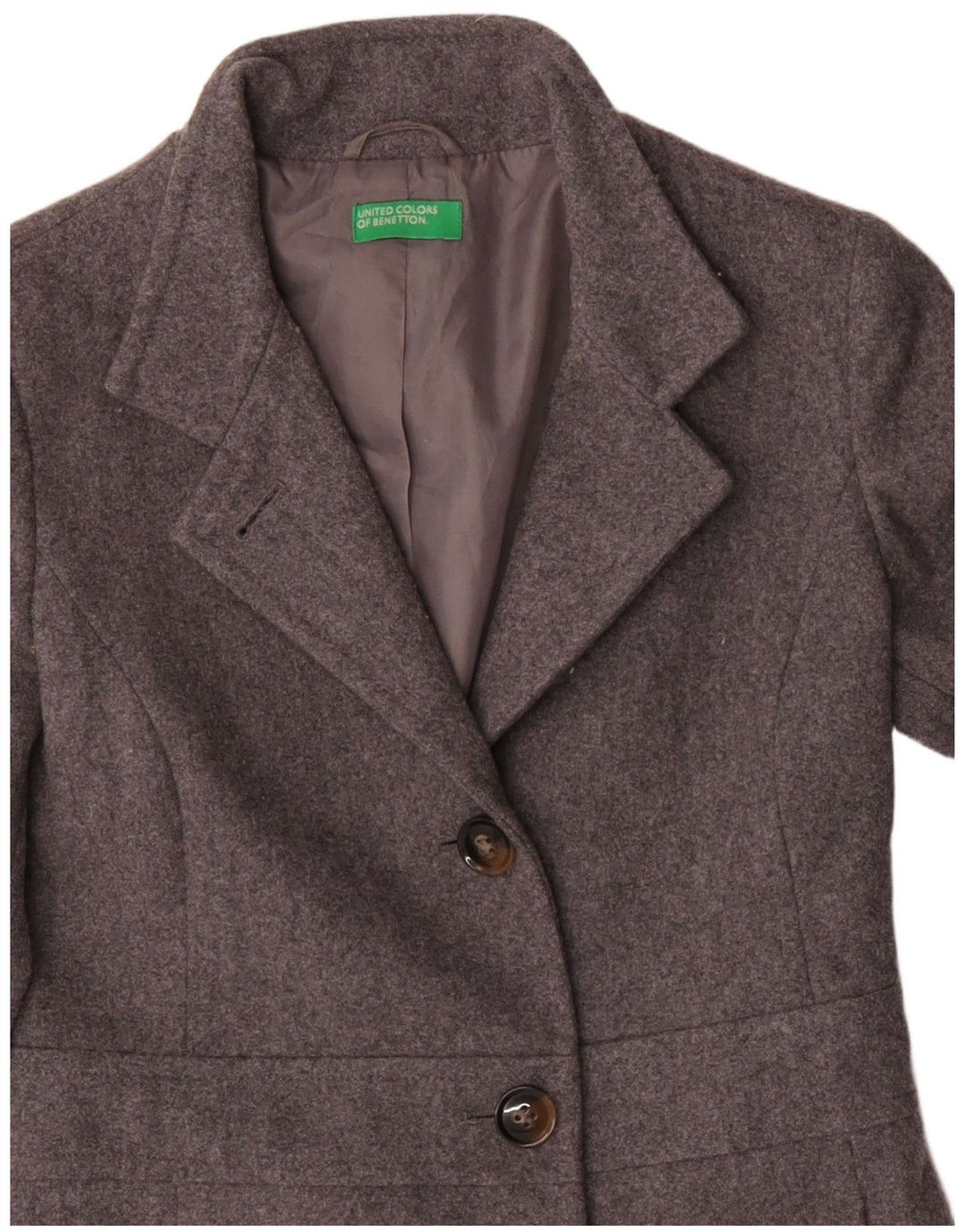 Benetton Damenmantel UK 8 Small Graue Wolle