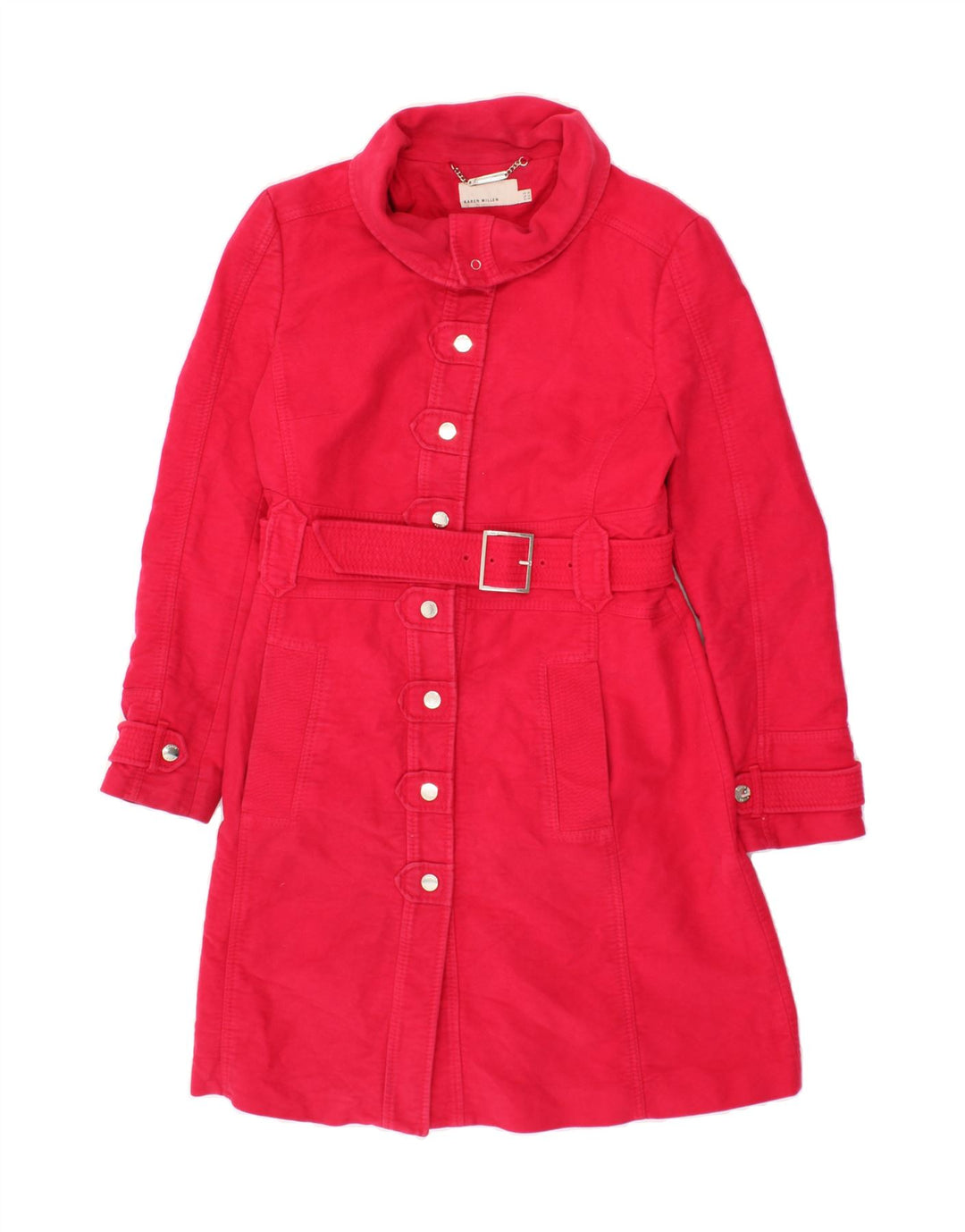 KAREN MILLEN Womens Overcoat UK 16 Large Pink Cotton Vintage Karen Millen and Second-Hand Karen Millen from Messina Hembry 