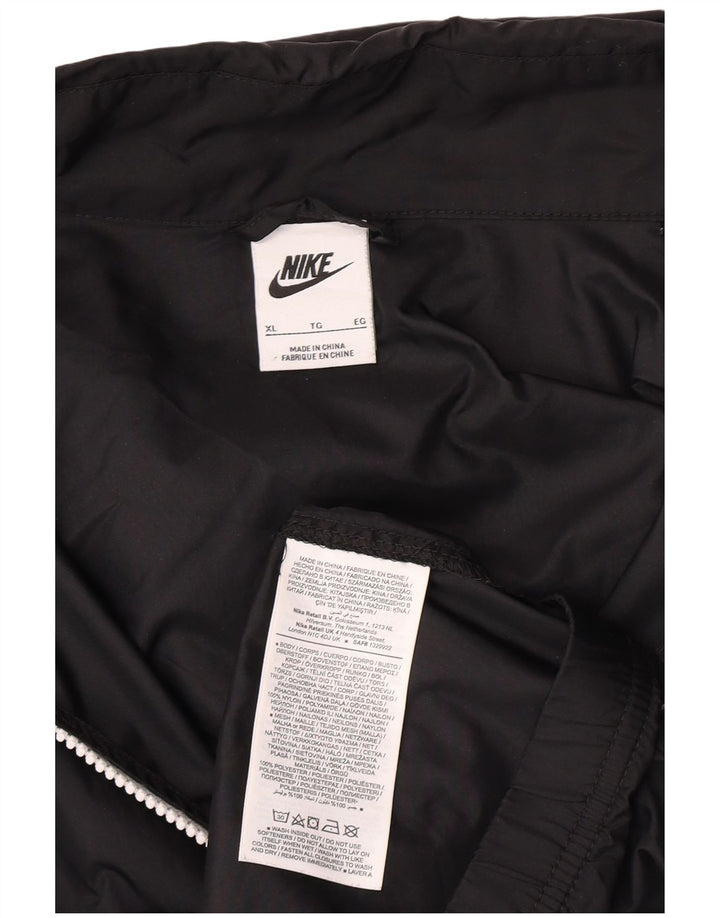 Nike Herren-Regenjacke mit Kapuze XL, schwarzes Nylon