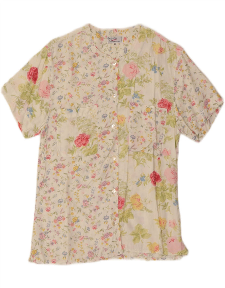 EMMANUEL SCHVILI Womens Shirt Blouse IT 46 Large Multicoloured Floral Vintage Emmanuel Schvili and Second-Hand Emmanuel Schvili from Messina Hembry 