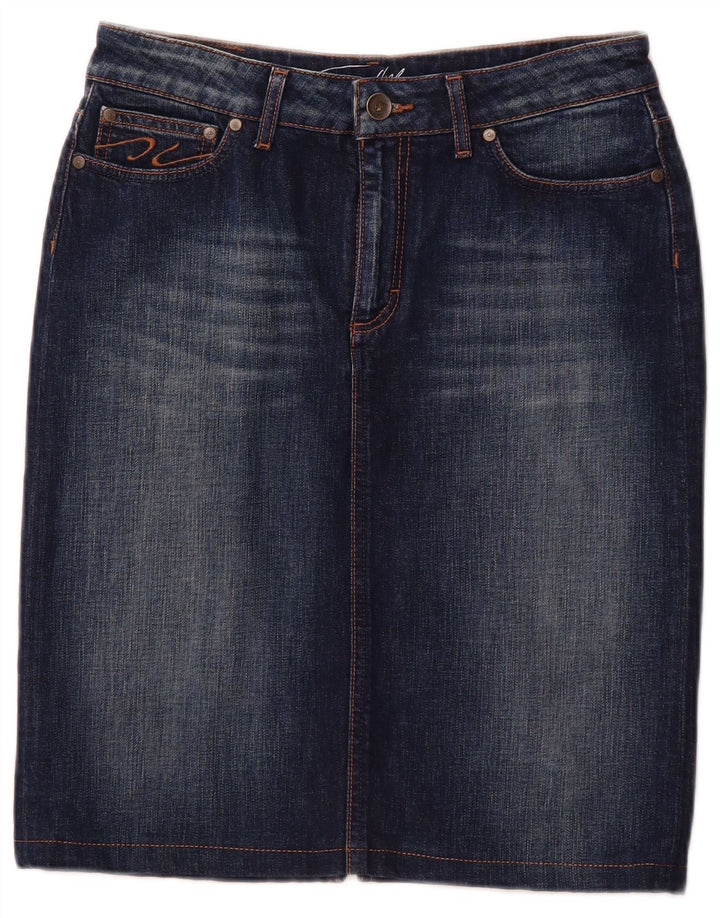 TOMMY HILFIGER Damen Jeansrock US 10 Large W30 Marineblaue Baumwolle