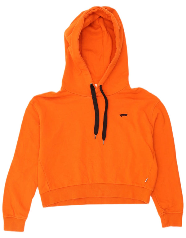 Vans Damen Crop Oversized Hoodie Pullover UK 10 Small Orange Baumwolle