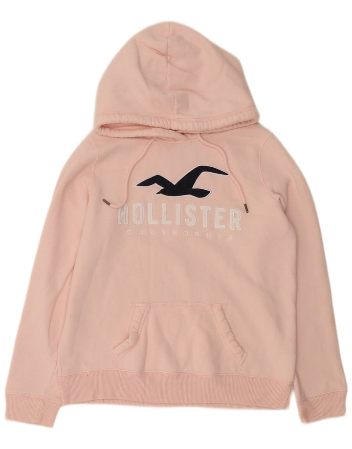 HOLLISTER Damen-Kapuzenpullover mit Grafik, UK 14, mittelrosa, Baumwolle