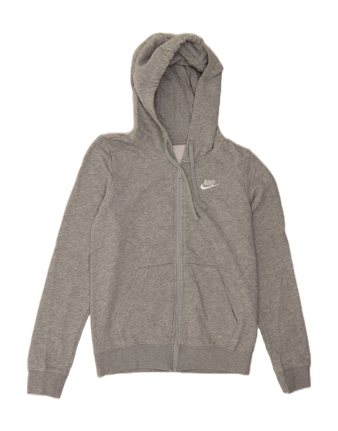 NIKE Womens Zip Hoodie Sweater UK 14 Medium Grey Vintage Nike and Second-Hand Nike from Messina Hembry 