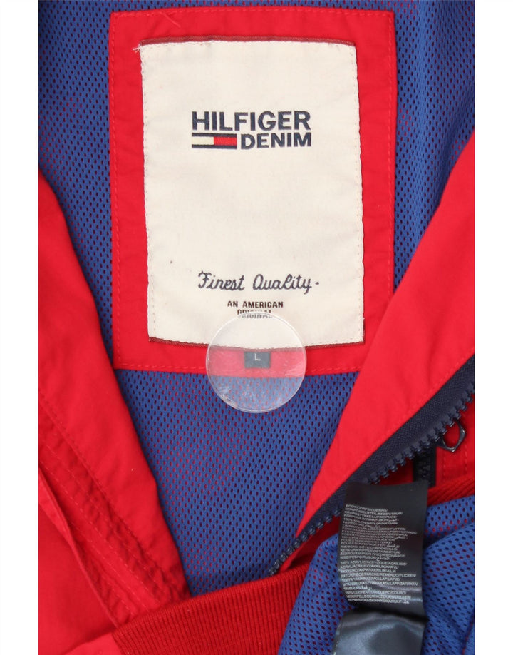Tommy Hilfiger Herren Bomberjacke UK 40 Großes rotes Nylon