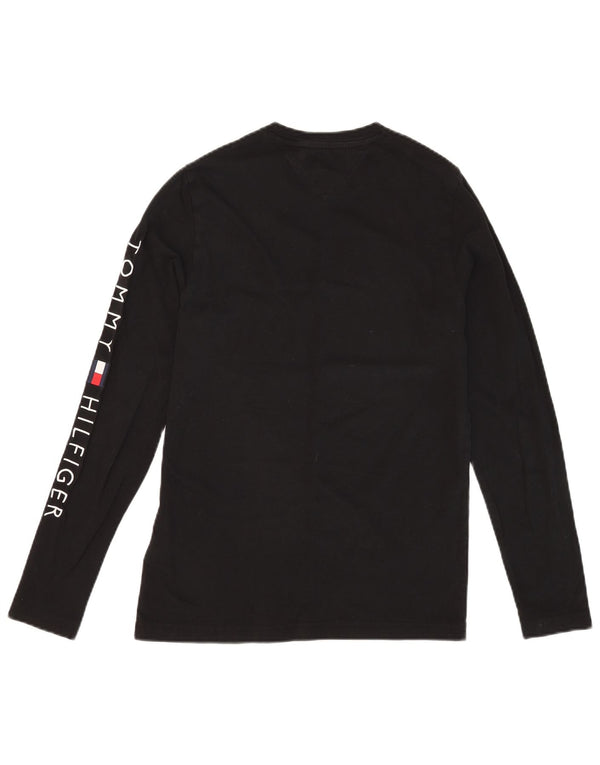 TOMMY HILFIGER Herren Slim Fit Graphic Top Langarm Small Schwarz Baumwolle