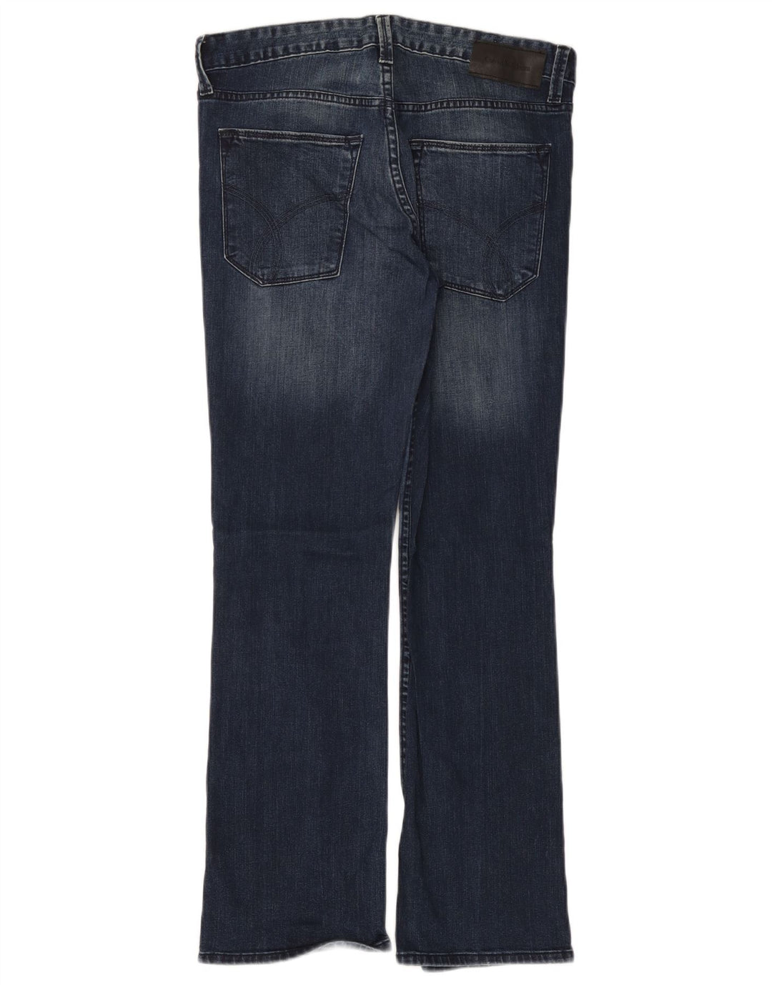 CALVIN KLEIN Damen moderne Bootcut-Jeans W30 L30 marineblaue Baumwolle
