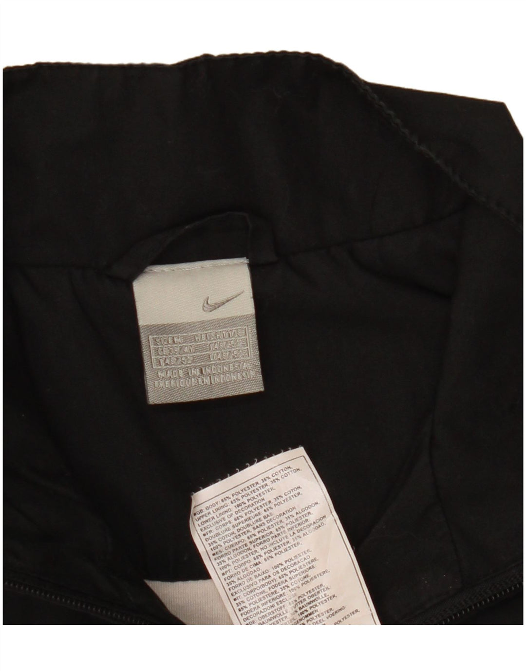 Nike Herren-Trainingsanzug-Oberteiljacke UK 39/41 Mittelschwarzes Colourblock-Polyester