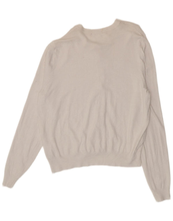 Marks & Spencer Damen Strickjacke UK 18 XL Weiße Viskose