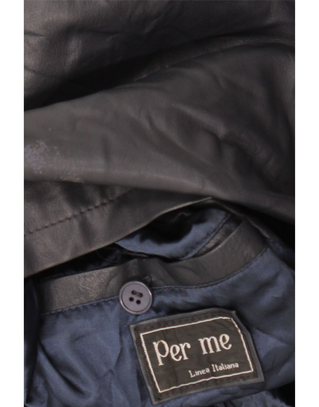 PER ME Damen Lederjacke UK 22 2XL Schwarzes Leder