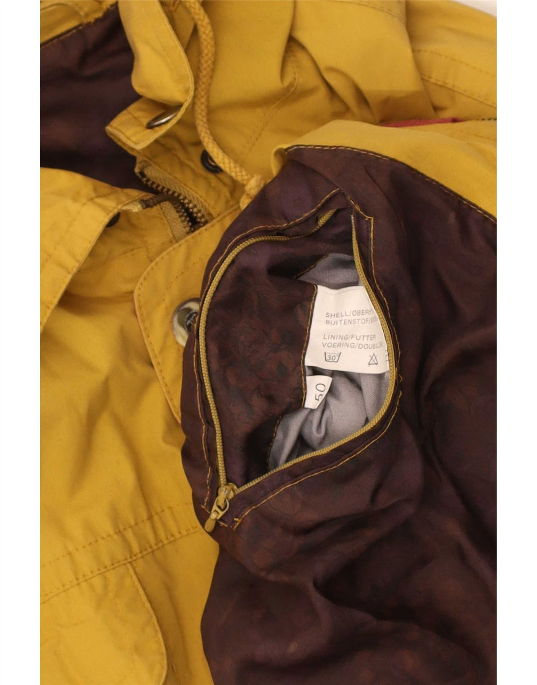 Vintage Herren Kapuzen-Utility-Jacke IT 50 Large Gelb Polyester
