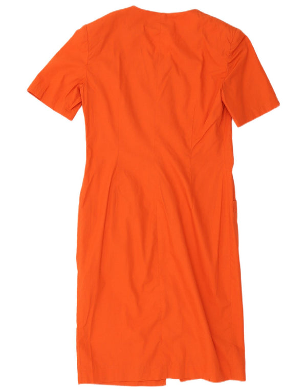 Maison Jacques Damen Hemdkleid IT 42 Mittelorange Baumwolle
