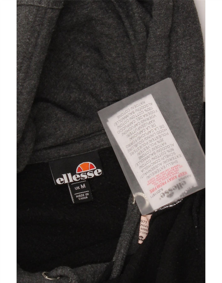 Ellesse Herren-Kapuzenpullover mit Grafik, Mittelschwarz, Baumwolle mit Blockfarben