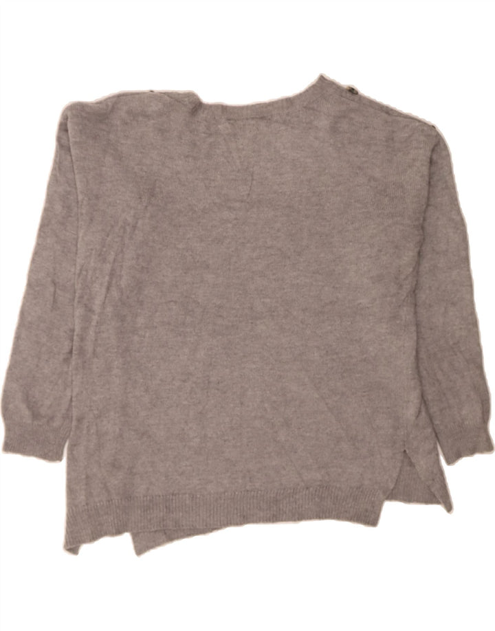 LEE Womens Oversized Boat Neck Jumper Sweater UK 16 Large Grey Nylon Vintage Lee and Second-Hand Lee from Messina Hembry 