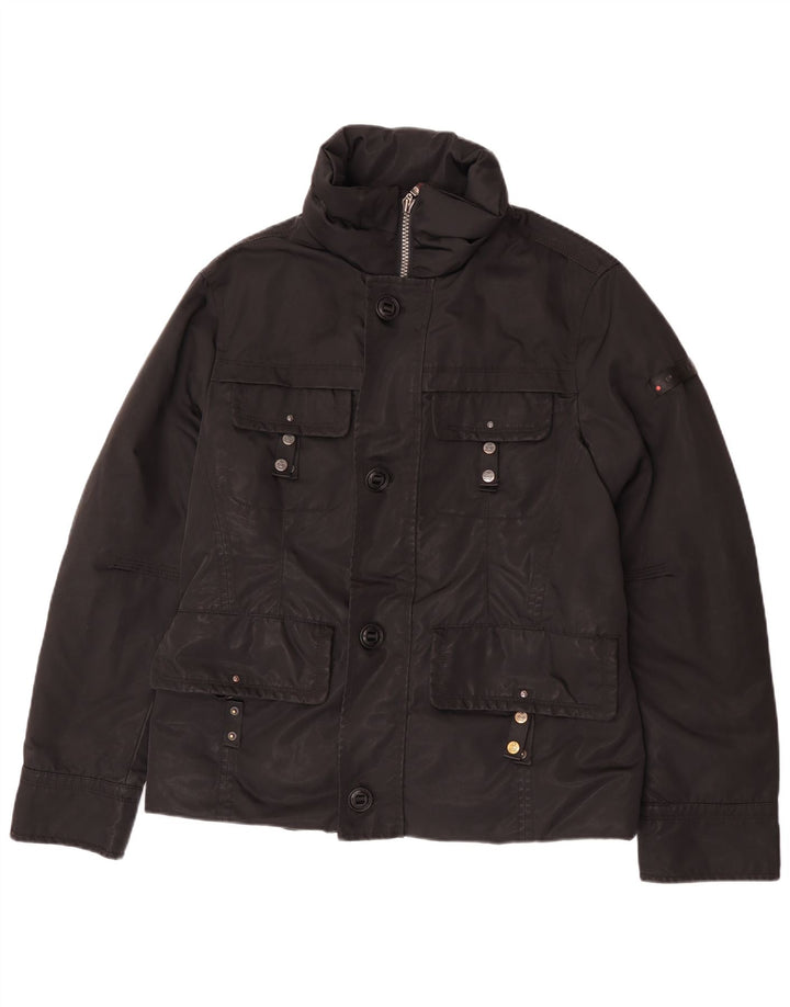 PEUTEREY Herren-Utility-Jacke UK 38 Mittelschwarzes Polyester
