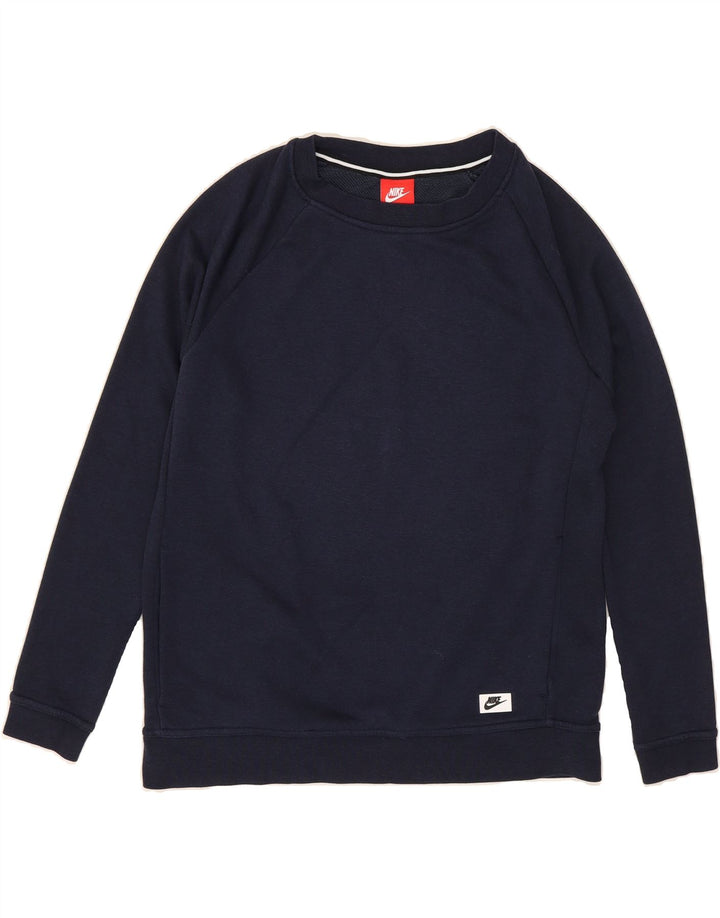 NIKE Mens Sweatshirt Jumper Small Navy Blue Cotton Vintage Nike and Second-Hand Nike from Messina Hembry 