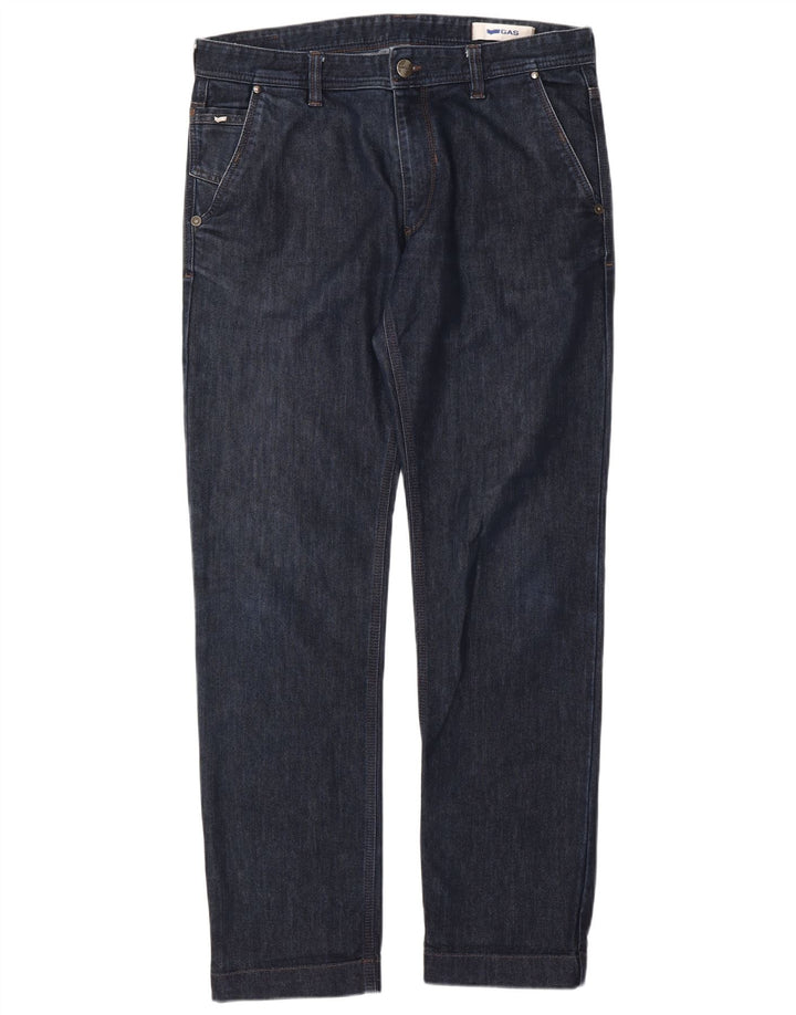 Gas Herren Straight Jeans W36 L34 Blaue Baumwolle