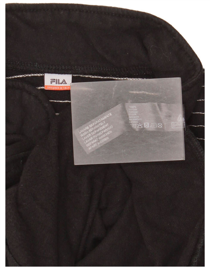 Fila Damen-Trainingsanzug-Top-Jacke, UK 12, mittelschwarz, gestreift, Baumwolle