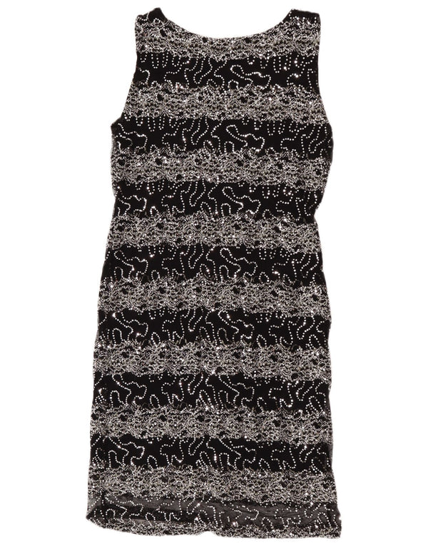 Saloos Damen Ärmelloses Pailletten-Etuikleid UK 18 XL Schwarze Viskose
