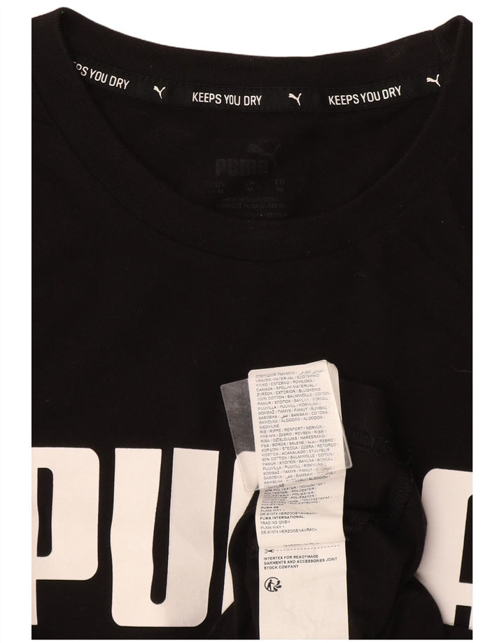 Puma Herren Grafik T-Shirt Top Mittelschwarz Baumwolle