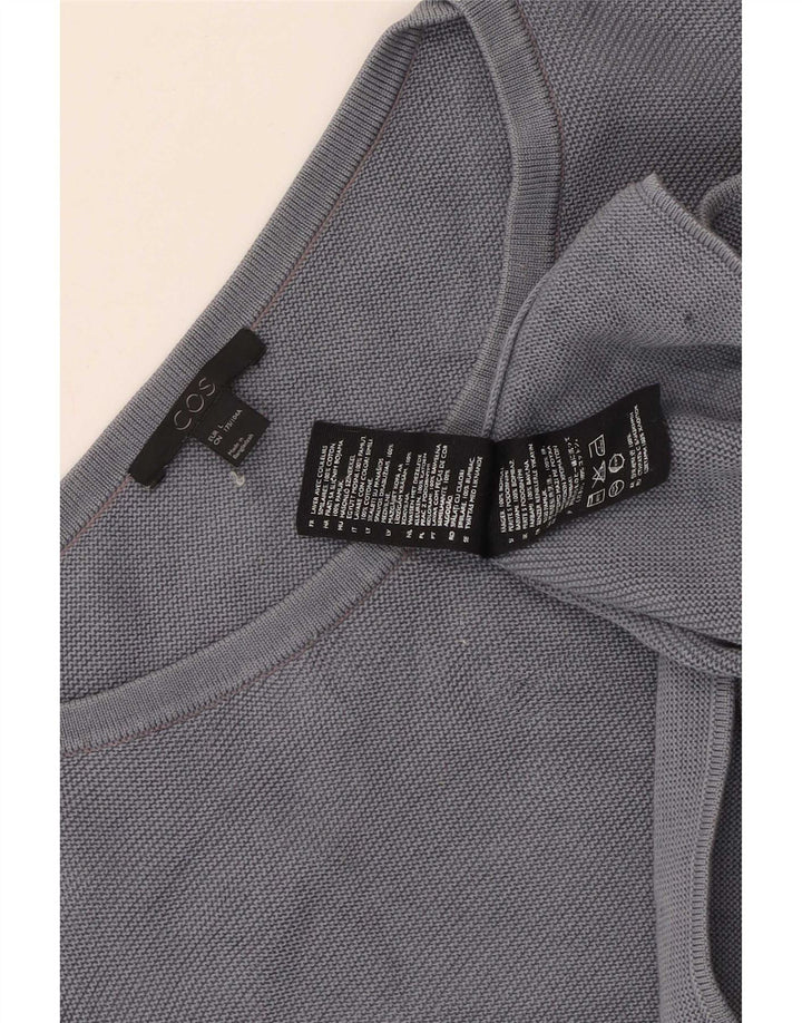 Cos Damen-Top, 3/4-Ärmel, UK-Größe 16, Größe L, Grau, Baumwolle