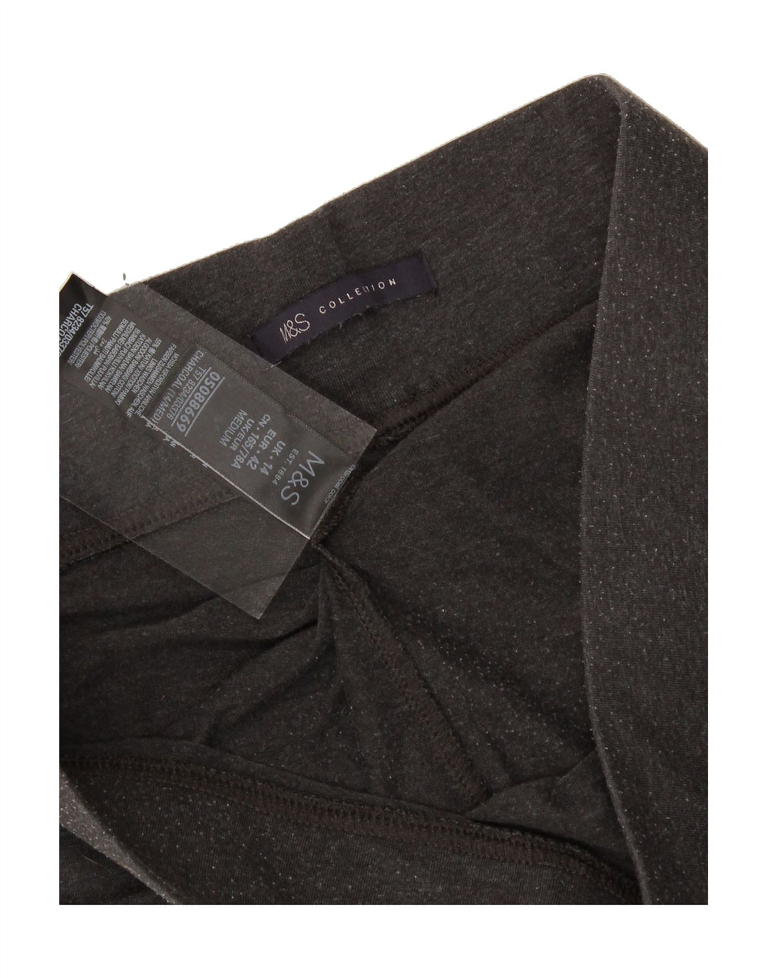 MARKS & SPENCER Womens Leggings UK 14 Large Grey Cotton Vintage Marks & Spencer and Second-Hand Marks & Spencer from Messina Hembry 
