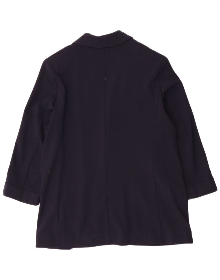 Marks & Spencer Offene Damen-Blazerjacke mit 3/4-Ärmeln, UK-Gr. 14, mittleres Marineblau