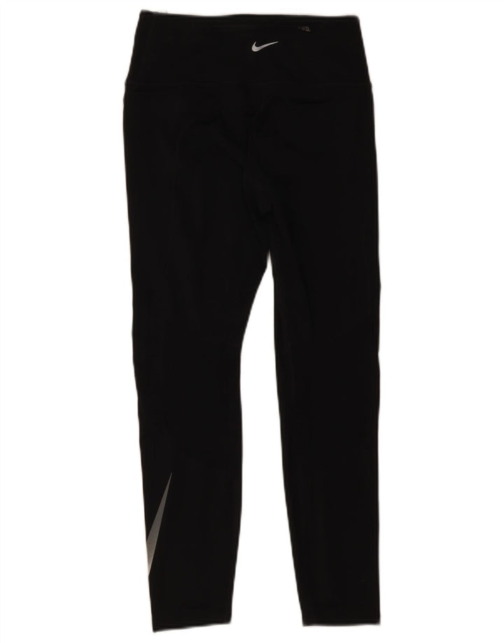 Nike Damen Dri Fit Graphic Leggings UK 10 Small Schwarz Polyester