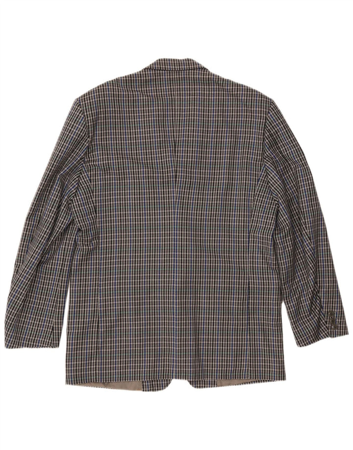 MARIO ZEGNA Herren 2-Knopf-Blazerjacke IT 52 XL grau karierte Wolle