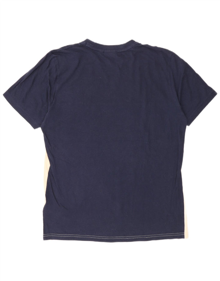 Fila Herren T-Shirt Top Small Marineblau Colourblock Baumwolle