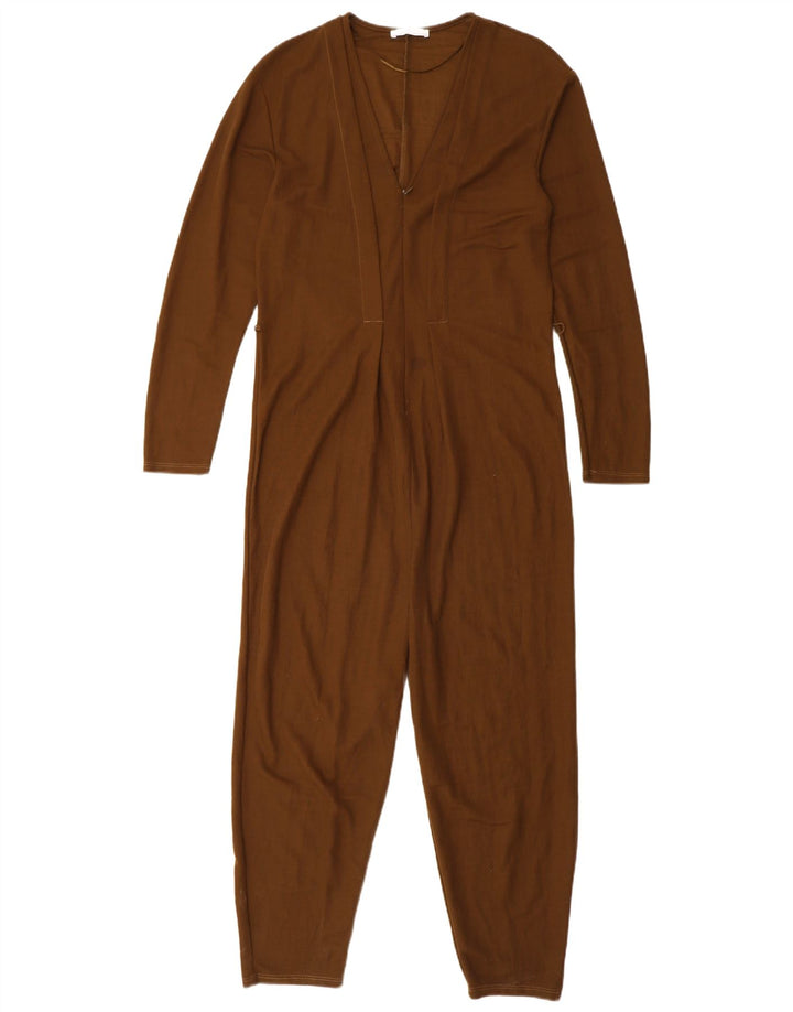 ZARA Damen-Overall mit langen Ärmeln, Gr. 10, Größe S, braun, Viskose