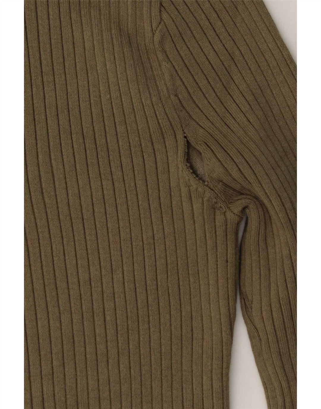 Zara Damen Top Langarm UK 12 Medium Khaki Viskose