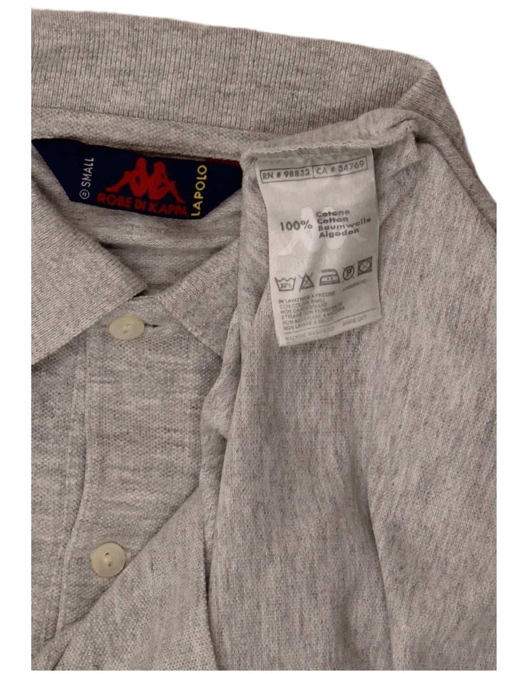 KAPPA Herren Poloshirt Small Grau Baumwolle