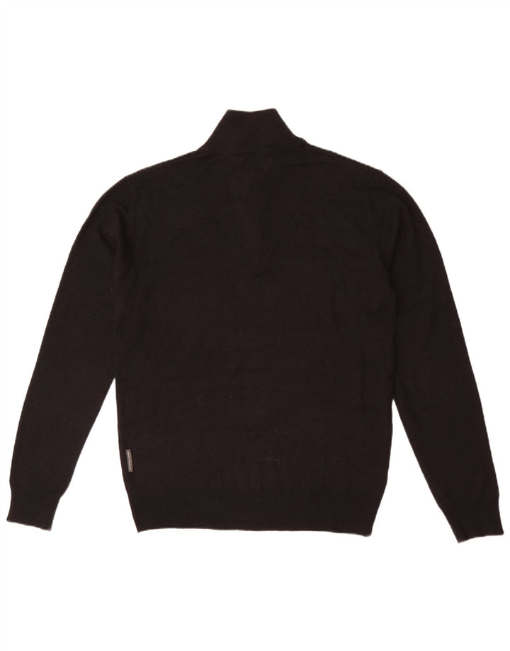 French Connection Herren-Pullover mit normaler Passform und Reißverschluss am Hals, Mittelschwarz