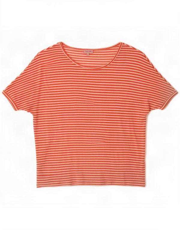 Phase Eight Damen Relaxed Fit T-Shirt Top UK 12 Mittelrot gestreift