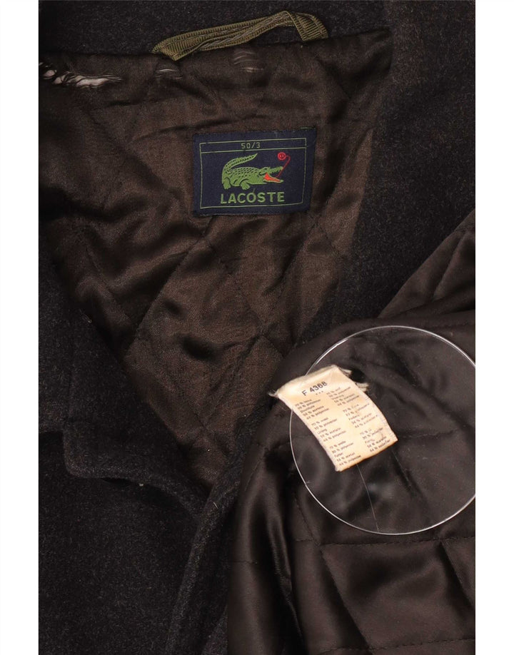 Lacoste Herren Mantel IT 50 Große schwarze Wolle