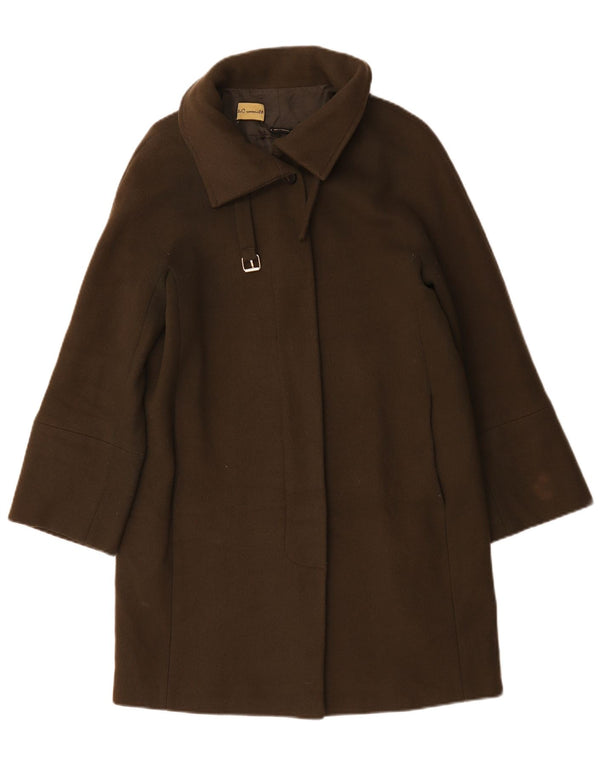 Massimo Dutti Damen Übergroßer Mantel UK 10 Small Khaki Wolle