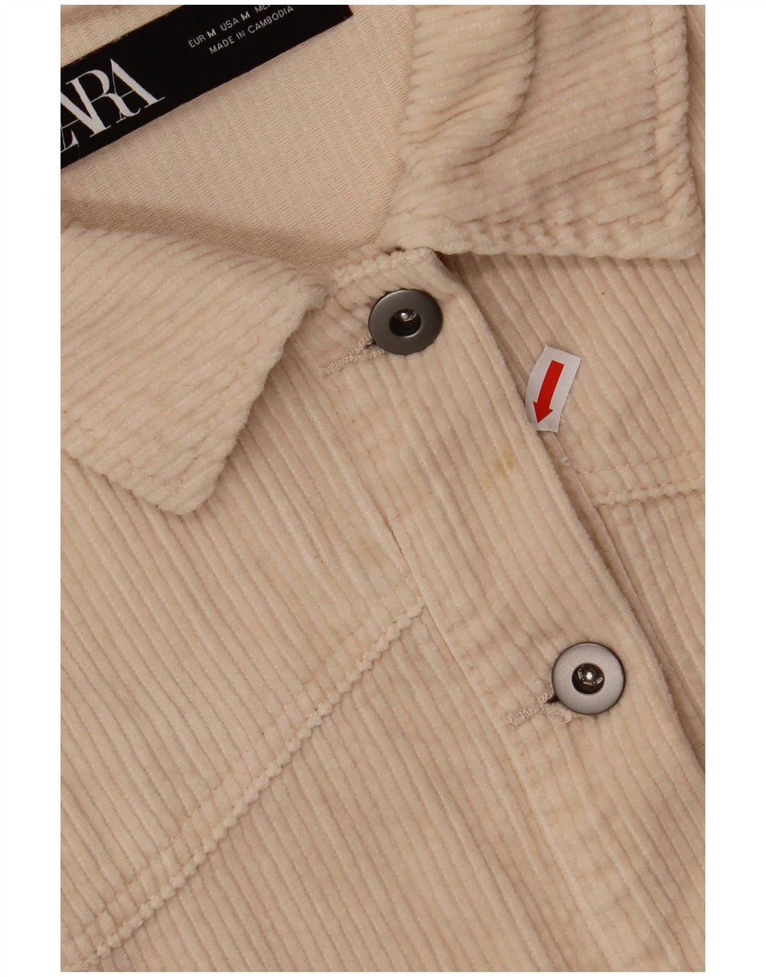 Übergroßes Damen-Cordhemd von ZARA, Größe 40, mittelgrau, aus Baumwolle