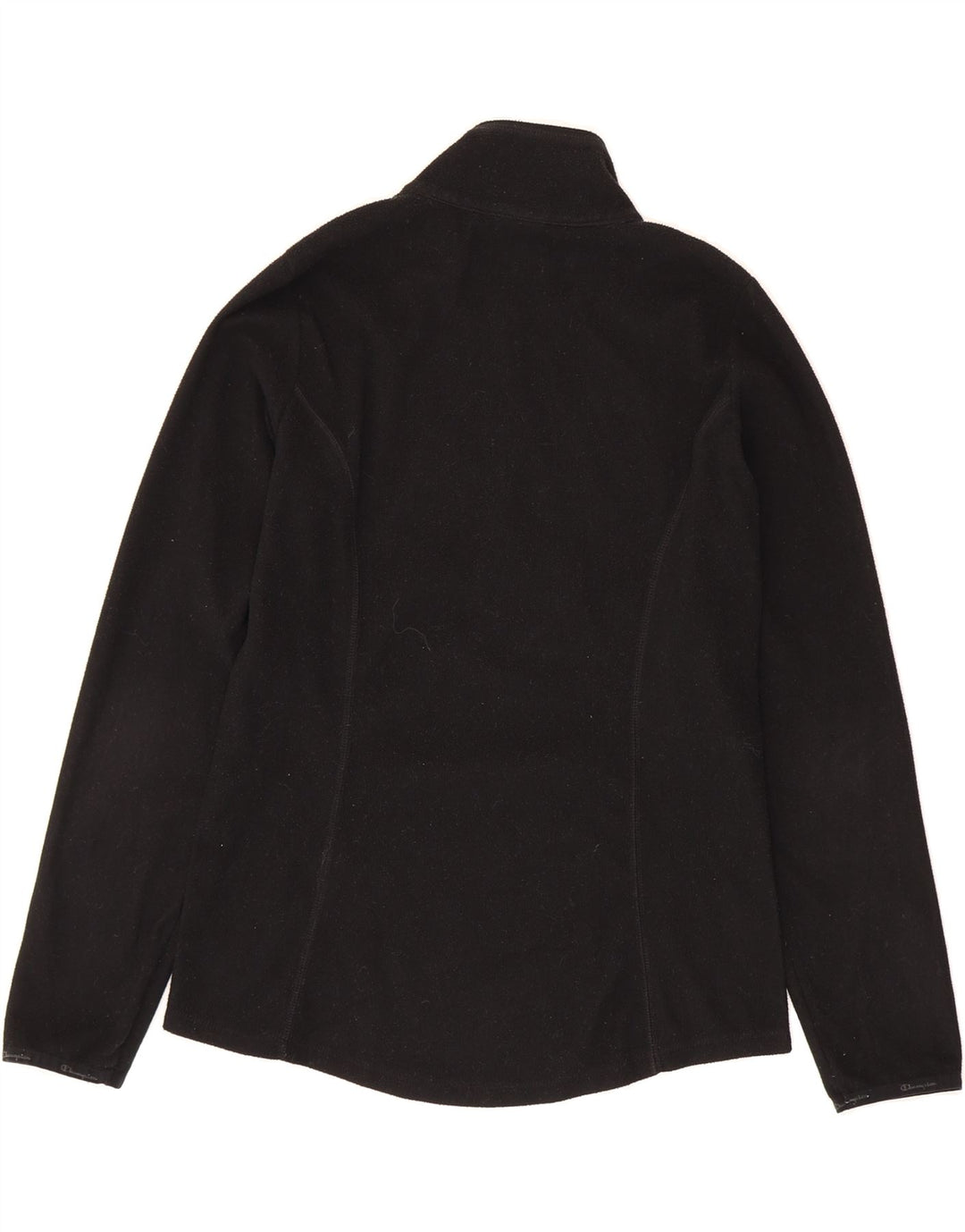 CHAMPION Womens Oversized Zip Neck Fleece Jumper UK 10 Small Black Vintage Champion and Second-Hand Champion from Messina Hembry 