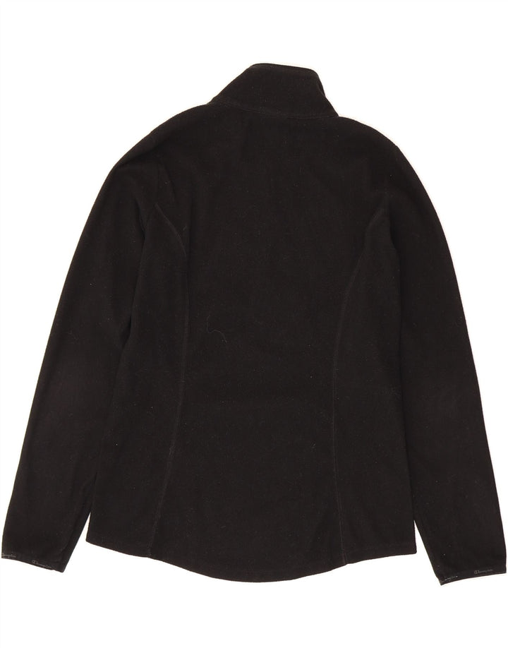 CHAMPION Womens Oversized Zip Neck Fleece Jumper UK 10 Small Black Vintage Champion and Second-Hand Champion from Messina Hembry 