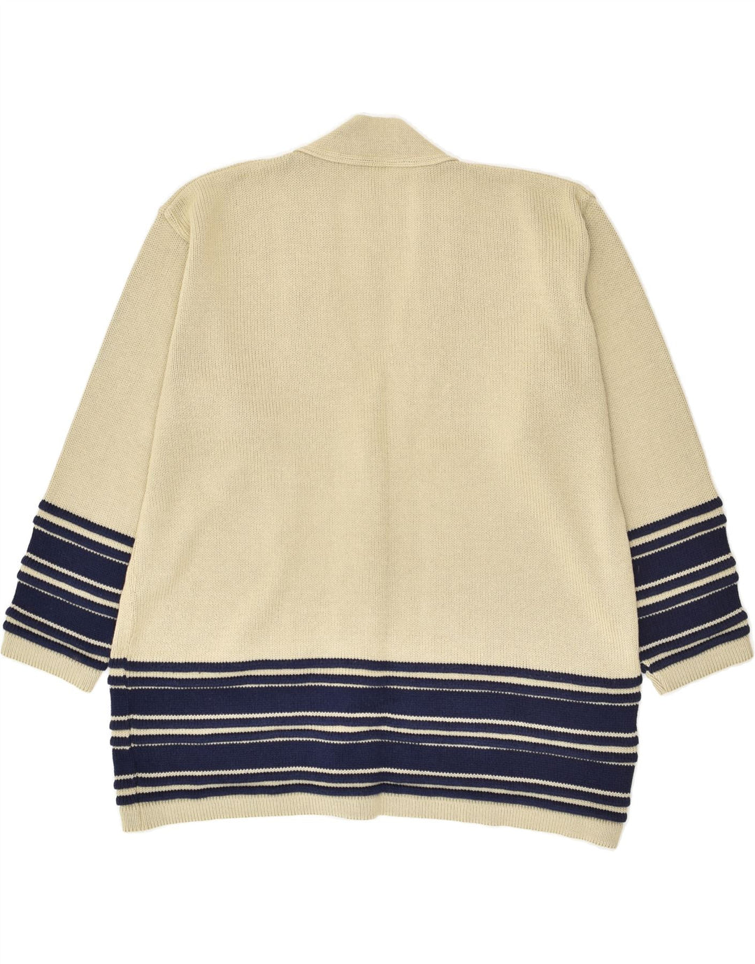 VINTAGE Womens Cardigan Sweater UK 18 XL Beige Colourblock Acrylic | Vintage Vintage | Thrift | Second-Hand Vintage | Used Clothing | Messina Hembry 