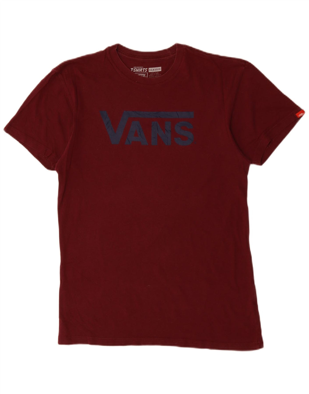 VANS Herren Grafik-T-Shirt-Oberteil aus mittlerer burgunderroter Baumwolle