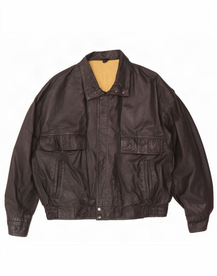 Vintage Herren Lederjacke UK 40 Large Schwarz