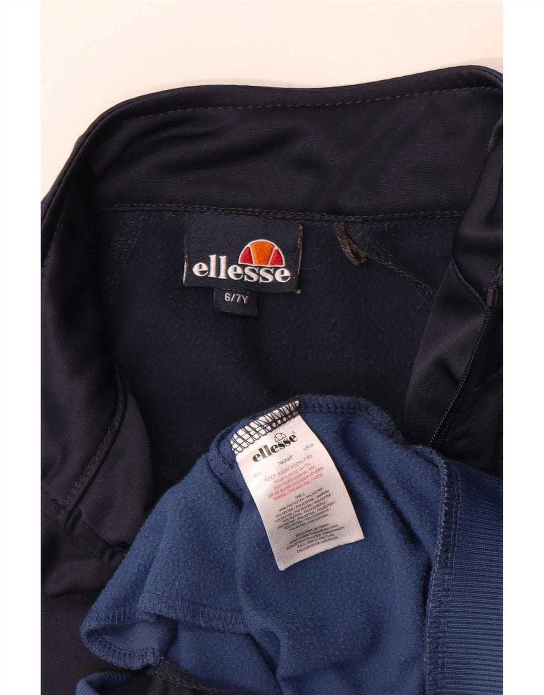 Ellesse Jungen-Trainingsanzug, 6–7 Jahre, Marineblau, Farbblock-Polyester