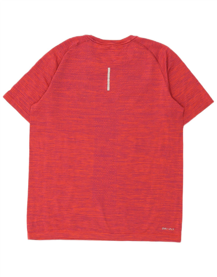 Nike Herren Dri Fit T-Shirt-Oberteil, großes rotes Nylon