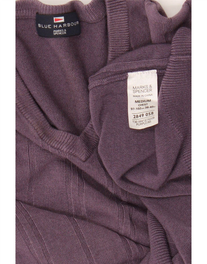 Marks & Spencer Damen-Pullover mit V-Ausschnitt, Gr. 14, Mittelviolett