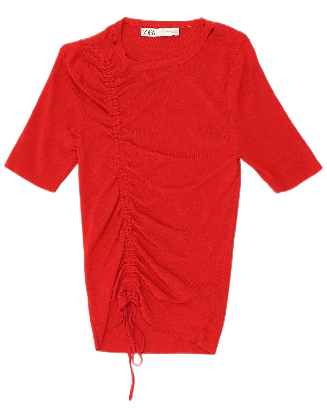 Zara Damen Bluse Top UK 8 Small Rot